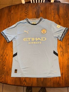 PUMA Manchester City Haaland #9 Soccer Jersey Blue L Premier League